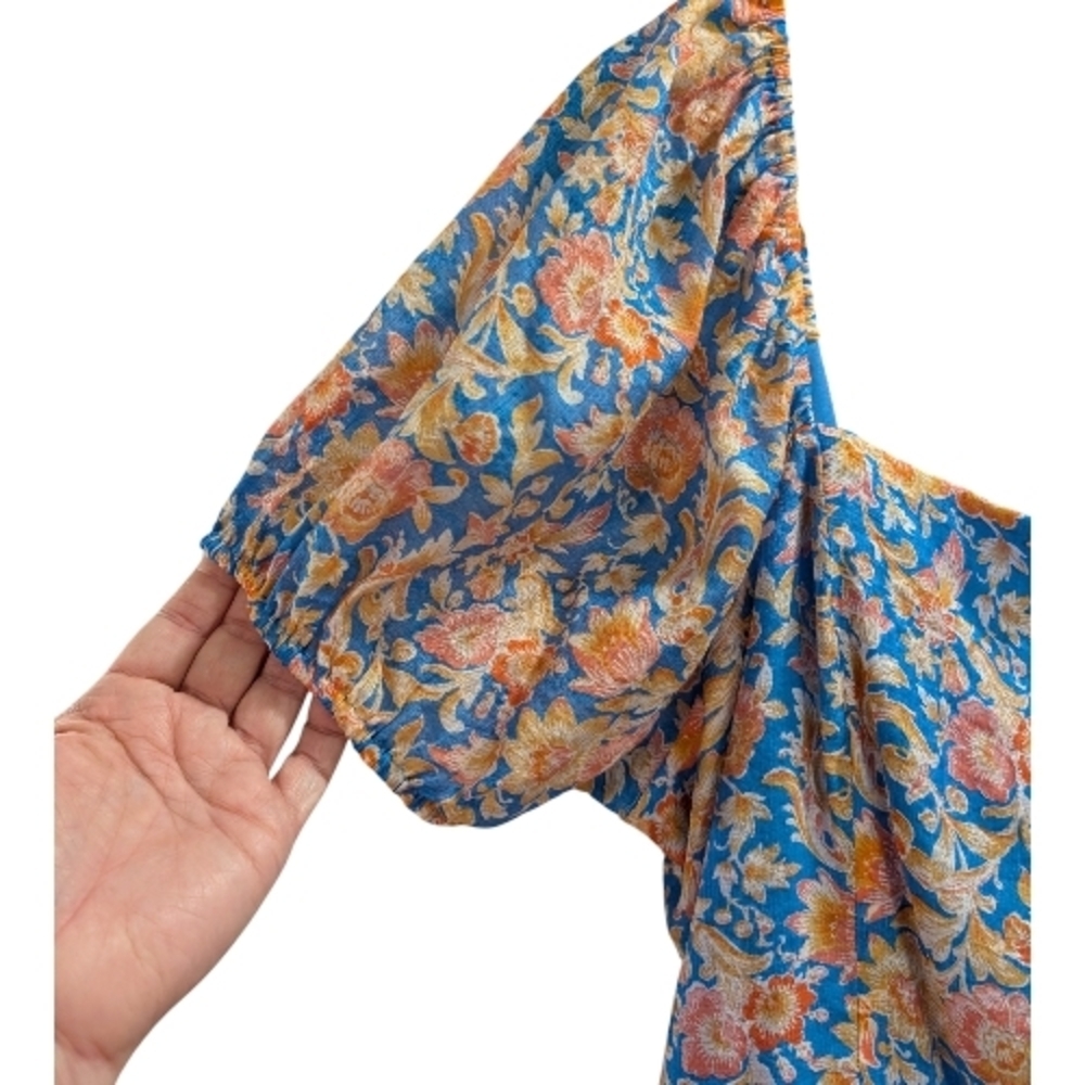 1. State Blue and Orange Floral Mini Dress - Picture 5 of 10